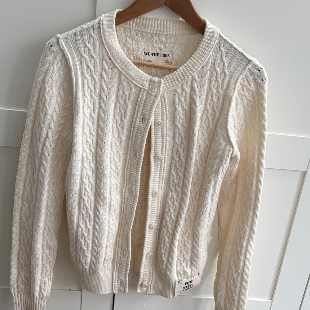 Free People Cable Knit Cardigan